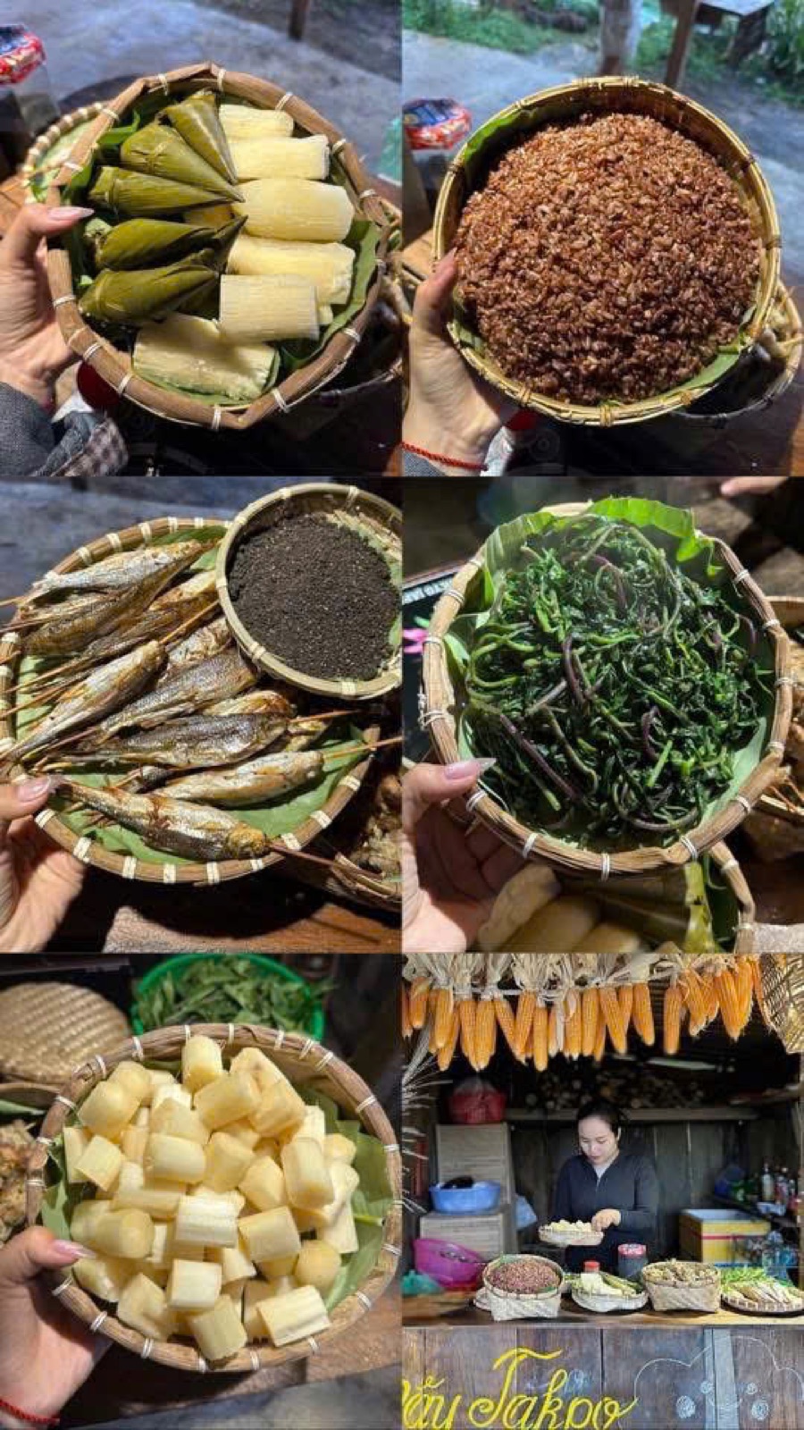 Mâm ẩm thực bản địa Ca Dong tại Mây Takpo